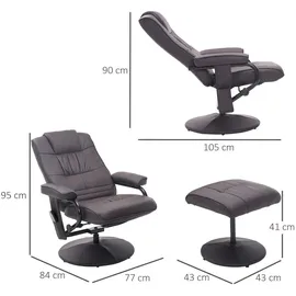 Homcom Massagesessel mit Hocker drehbar 77 x 84 x 95 cm (BxTxH)
