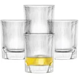 Schott Zwiesel Fave Whiskyglas (4er Set), moderner Whisky-Tumbler mit Reliefrillen und Cut-outs, spülmaschinenfeste Kristallgläser (Art. Nr. 124303)