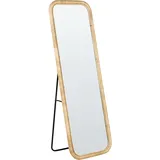 Beliani Standspiegel MALANGE 150 cm Rattan Naturfarben