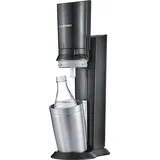Sodastream Crystal 3.0 schwarz + 1 Glaskaraffe