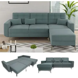VitaliSpa Ecksofa York Webstoff blau