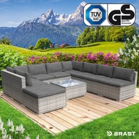 XL Rattan Garten Lounge PARADISE grau