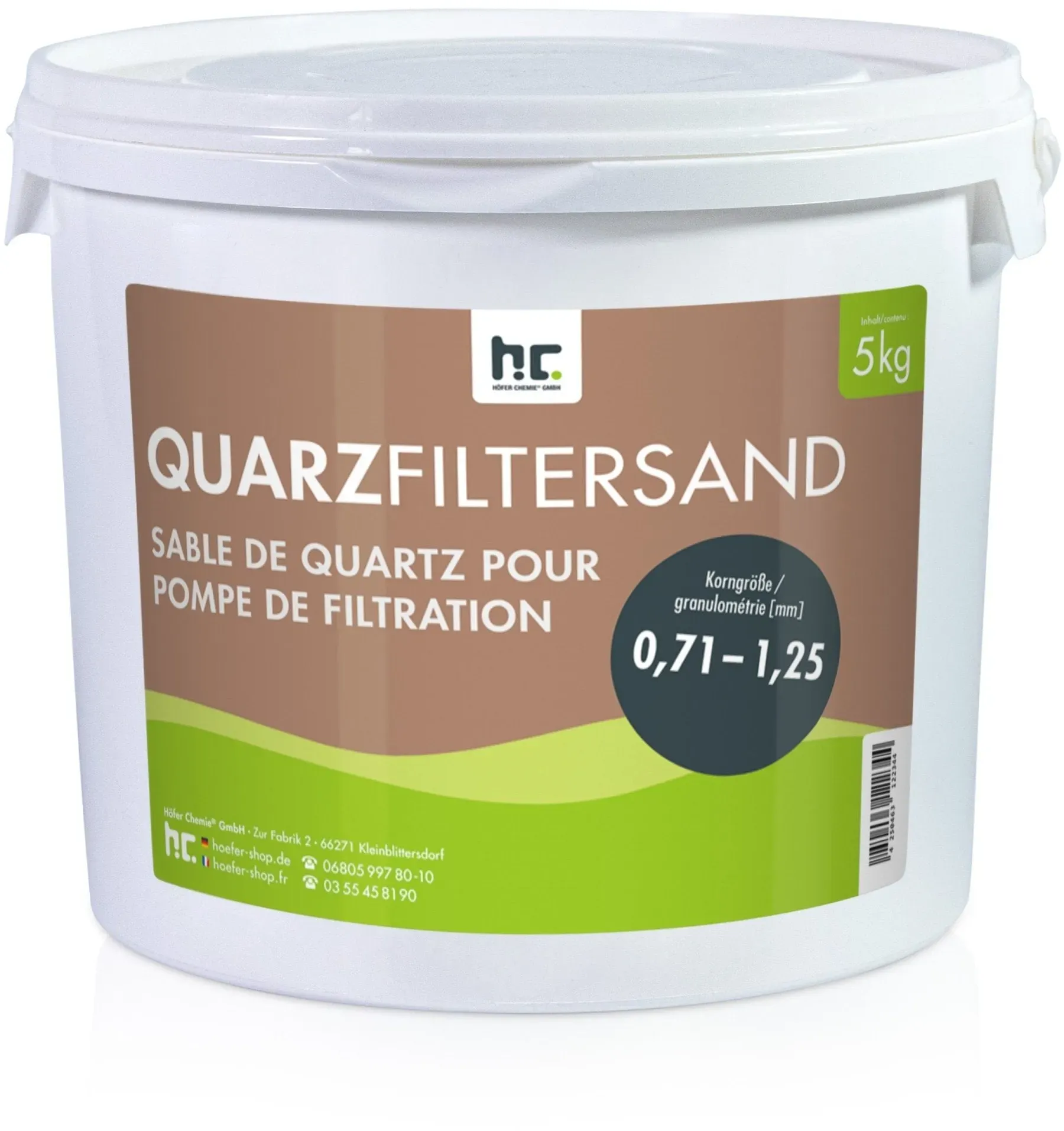 4x 5 kg de sable de quartz 0,71-1,25mm