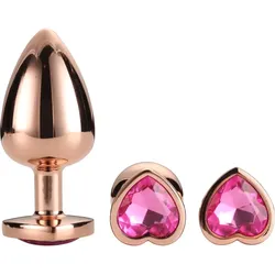 Dream Toys Gleaming Love Silver Plug Set Analplug-Set Rose Gold Plug Set