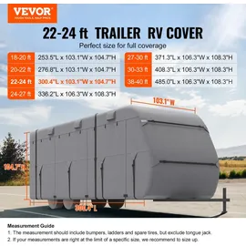 Vevor Wohnwagen-Schutzhülle 6,7-7,3 m Grau