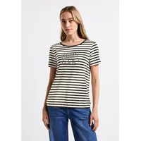 STREET ONE Damen, Streifenshirt mit Print - 36