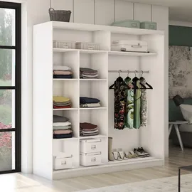 masseno Schwebetürenschrank PATRIZIA 200 x 216 x 61 cm Braun