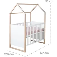 Roba 2-In-1, Weiß, Eiche, Holz, Rechteckig, 60x120 cm, Babymöbel,