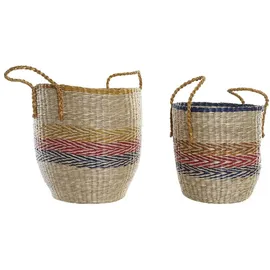 DKD Home Decor Korb-Set Aufbewahrungskorb 35 x 22 x 46 cm grün/orange