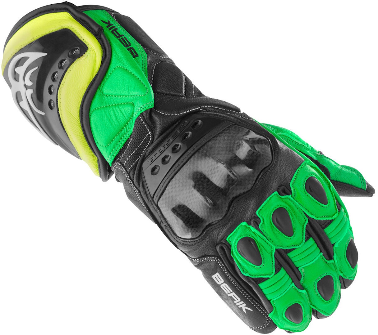Berik TX-1 Motorfiets handschoenen, zwart-groen, M