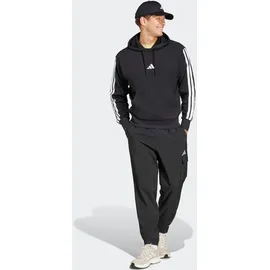 adidas Essentials 3-Streifen French Terry Kapuzenpullover Black / White L