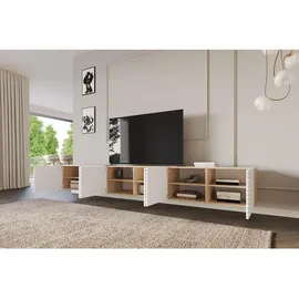 altdecor ZENO Lowboard 300 cm Weiß Holz