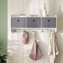 Mondeer Wandgarderobe mit Ablage 98 x 40 x 22 cm Weiß