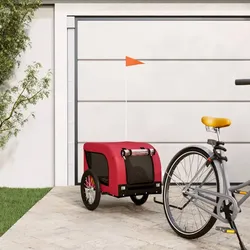 vidaXL Fahrradanhänger für Hunde – Hundetransporter mit Reflektoren und Flagge, Maximale Belastbarkeit 45 kg