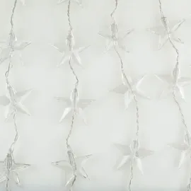 LINDER EXCLUSIV Lichtervorhang 80LED Sterne 100x80cm warmweiß Lichterkette Sternenvorhang 230V - Transparent