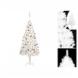 vidaXL Künstlicher Weihnachtsbaum mit LEDs Kugeln Weiß 240 cm