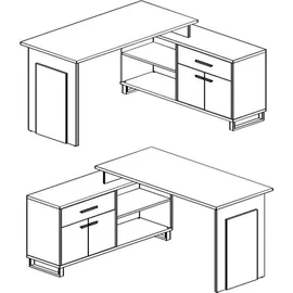 preisbrecher Winkelschreibtisch Schreibtisch Büroschreibtisch Eckschreibtisch Margate I" Sonoma-Eiche/Weiß