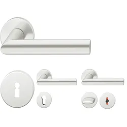 FSB Drückergarnitur Rosettengarnitur 1076 ASL® Alu natur Türgriff Türdrücker BB PZ WC, Typ: WC- Bad/WC