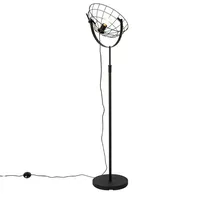 QAZQA Industrielle Stehleuchte schwarz 35 cm verstellbar - Hanze