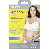 Medela Keep CoolTM Ultra Komfort Schwangerschafts- und Still-BH, schwarz - schwarz - M