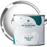 MissPompadour abwaschbare Wandfarbe Weiß mit Weiß 2,5L - hohe Deckkraft & Ergiebigkeit - matte, scheuerbeständige Innenfarbe - geruchsarm, wasserbasiert, atmungsaktiv - Die Nützliche