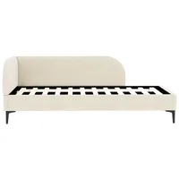 Polsterbett 90x200cm Schlafsofa(Ohne Matratze)Einzelbett Multifunktionsbett Mit Lattenrost und hautfreundlichem Beige Samtstoff - Beige