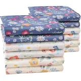 HOULIFE Bunte Blume Taschentücher aus Reiner 60S Baumwolle Damen Blumenmuster Stofftaschentücher 3 Farben für Mädchen Kinder Studenten Alltagsgebrauch, 6/12 Stücke, 34x34cm - 34x34cm
