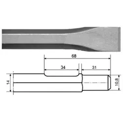 Flachmeißel, für Bosch UBH 4/26-2DS, Sechskantschaft, 300 x 25mm
