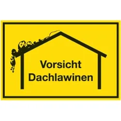 Winterschild, Vorsicht Dachlawinen, Kunststoff, 300x200 mm