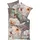 KAEPPEL Mako-Satin Blumen Braun 155 x 220 cm + 80 x 80 cm