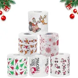Weihnachts Toilettenpapier,6 Rollen Lustige Weihnachten Toilettenpapier,Weihnachtsmann Klopapier,Weihnachten Toilettenpapierrollen,Lustige Neuheit toilettenpapier,für Weihnachten Dekorative