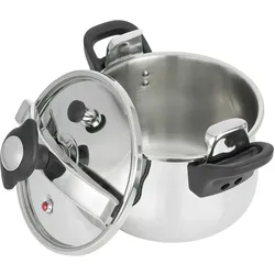JATA 4-Liter-Edelstahl-Schnelltopf OPC4. 3 Sicherheitssysteme. Für alle Herdarten geeignet, auch für Induktion. Superschnell. Einfach zu benutzen