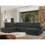 mks möbel Ecksofa MADRITO U, set, Sofa U-form, mit Schlaffunktion und Bettkasten, Wohnlandschaft grau