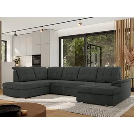 mks möbel Ecksofa MADRITO U, set, Sofa U-form, mit Schlaffunktion und Bettkasten, Wohnlandschaft grau