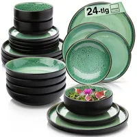 sänger Greenwich Tafelservice 24-tlg. grün mit schwarzem Rand