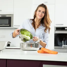 Relaxdays Sieb Set 3 x Nudelsieb Ø 15 cm, 20 cm & 25 cm Edelstahl Silber