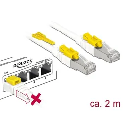 CAT 6a Netzwerkkabel Secure, S/FTP, LS0H, weiß - Länge: 2,0m