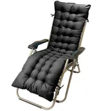 FANSU Dicke Liegenauflage, Einfarbig Auflagen für Gartenliegen mit Bändern Antirutsch Auflage für Sonnenliege Relax Liegenauflage für Deckchair Liegestuhl Garten Camping (Dunkelgrau,170x53cm)