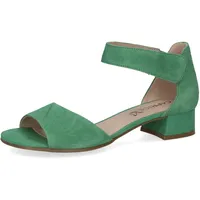 CAPRICE Damen Sandalen mit Absatz aus Leder mit Riemchen, Grün (Green Suede), 37.5 EU