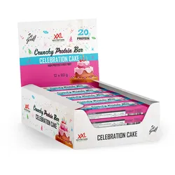 XXL Nutrition - Crunchy Protein Bar - Protein Riegel, Eiweißriegel - 12 Pack - Celebration Cake - XXL Nutrition