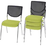 Proregal Besucherstuhl Stoff Grün 4er Set