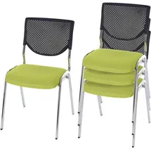 Proregal Besucherstuhl Stoff Grün 4er Set