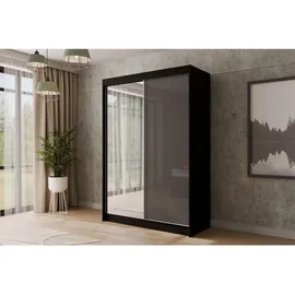 altdecor Schiebetürenschrank VESLI 120 x 215 x 61 cm Schwarz