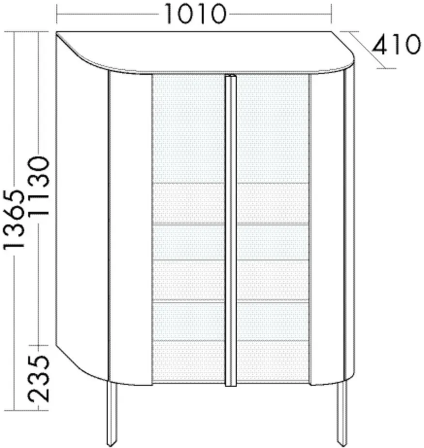 Burgbad Halbhoher Schrank Lavo 2.0 1365x1010x415 Eiche Dekor Flanelle, SGCH101F5053 SGCH101F5053