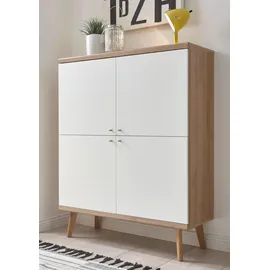 Home Affaire Highboard Merle 107 x 134 x 40 cm Eiche Riviera / Weiß matt