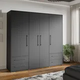 Die Möbelfundgrube Drehtürenschrank Mokkaris 205,9 x 200,1 x 58,8 cm schwarz
