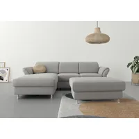 sit&more Ecksofa SIT & MORE "Apulia L-Form", silber, B:250cm H:78cm T:185cm, Webstoff (100% Polyester);Struktur weich (90% Polyester, 10% Polyamid);Luxus-Microfaser Euphoria (100% Polyester);Samtoptik (100% Polyester), Sofas, Ecksofa, wahlweise Bettfunktion,