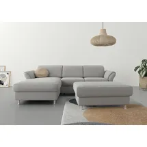 sit&more Ecksofa SIT & MORE "Apulia L-Form", silber, B:250cm H:78cm T:185cm, Webstoff (100% Polyester);Struktur weich (90% Polyester, 10% Polyamid);Luxus-Microfaser Euphoria (100% Polyester);Samtoptik (100% Polyester), Sofas, Ecksofa, wahlweise Bettfunktion,