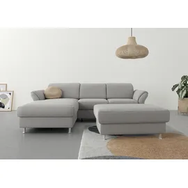 sit&more Ecksofa SIT & MORE "Apulia L-Form", silber, B:250cm H:78cm T:185cm, Webstoff (100% Polyester);Struktur weich (90% Polyester, 10% Polyamid);Luxus-Microfaser Euphoria (100% Polyester);Samtoptik (100% Polyester), Sofas, Ecksofa, wahlweise Bettfunktion,