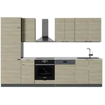 Vicco Küchenzeile Fame-Line 300 cm Eiche Paneel/Anthrazit